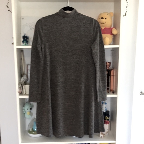 ABERCROMBIE & FITCH Gray Mock Neck Swing Dress - Picture 8 of 12